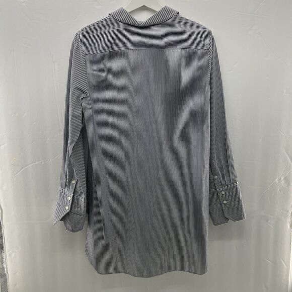 J. Crew Sz M Button Front Tunic Shirt Factory Striped Infinity Long Sleeve C3531 - Picture 7 of 13